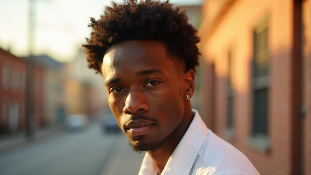 Barbier professionnel travaillant sur un afro avec taper