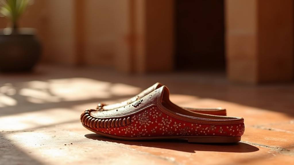 Devanture d'une boutique de babouches artisanales