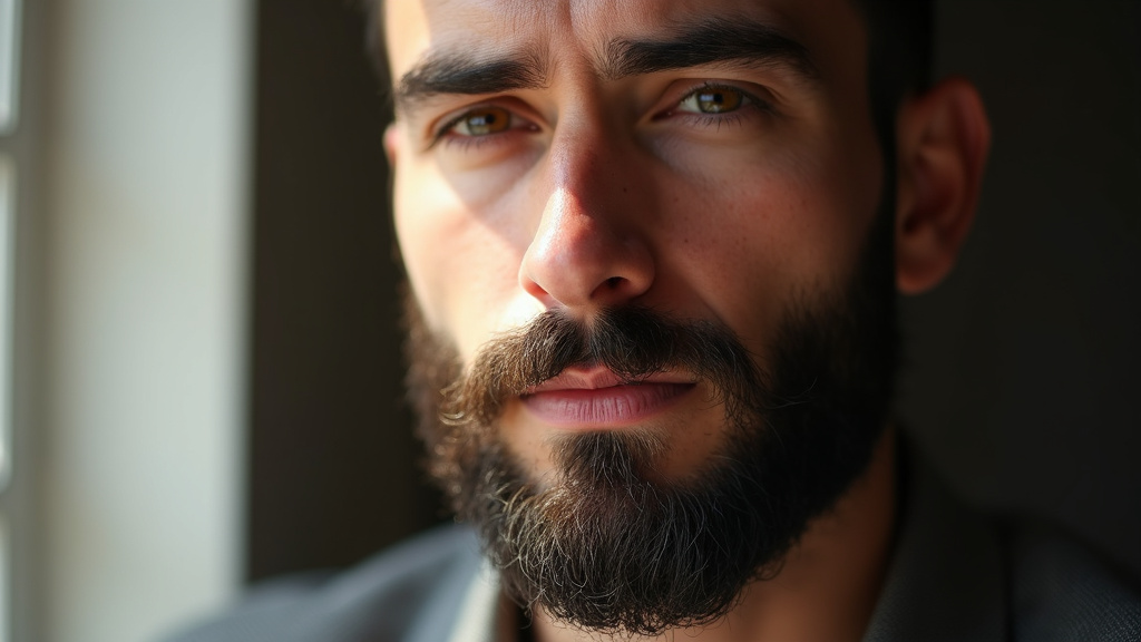Différentes formes de visage avec bouc moustache