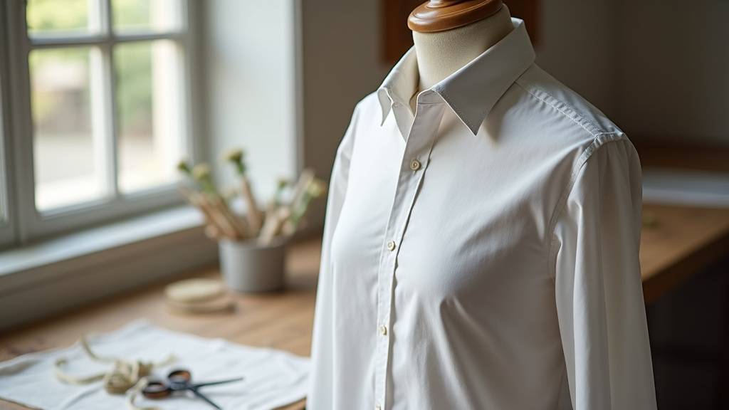 Artisan ajustant une chemise sur un mannequin