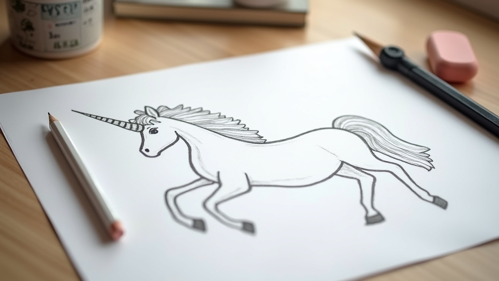 Détails de la queue et de la corne d'une licorne