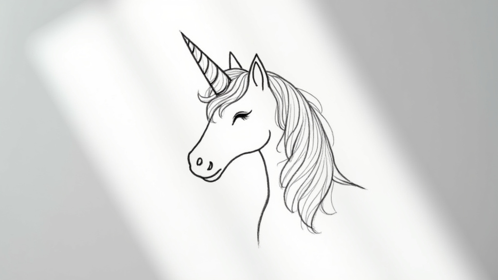 Processus de dessin d'une licorne étape par étape