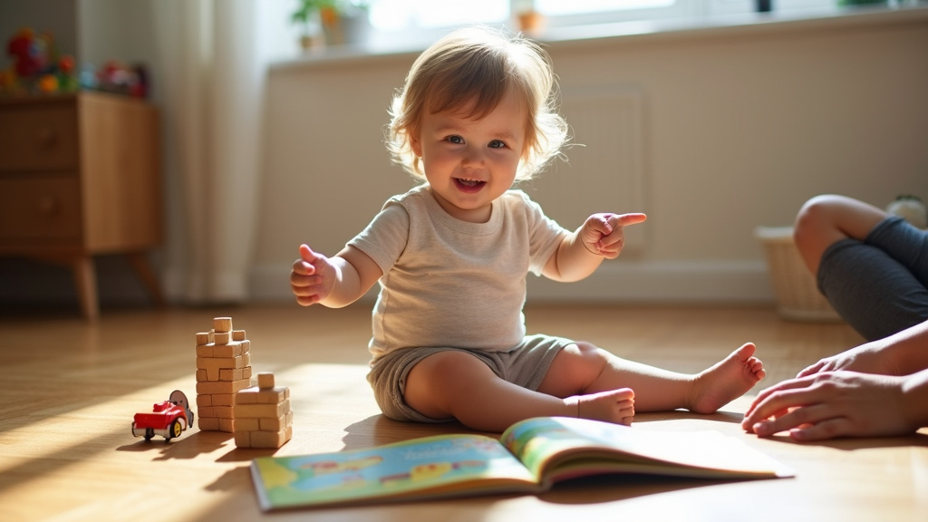 Enfant de 3 ans jouant et explorant son environnement