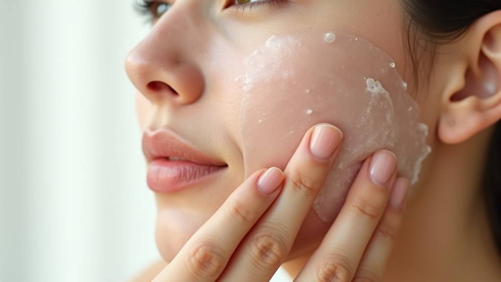 Application d'un masque peel-off sur le visage