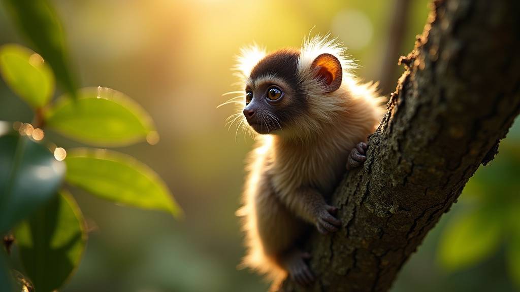 Groupe de ouistitis à pinceaux blancs
