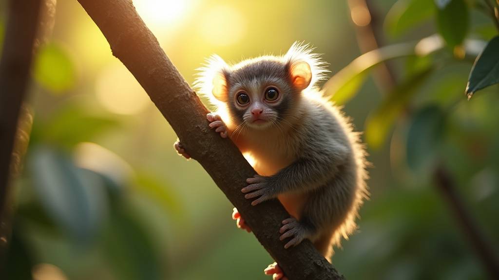Ouistiti à pinceaux blancs dans son habitat naturel