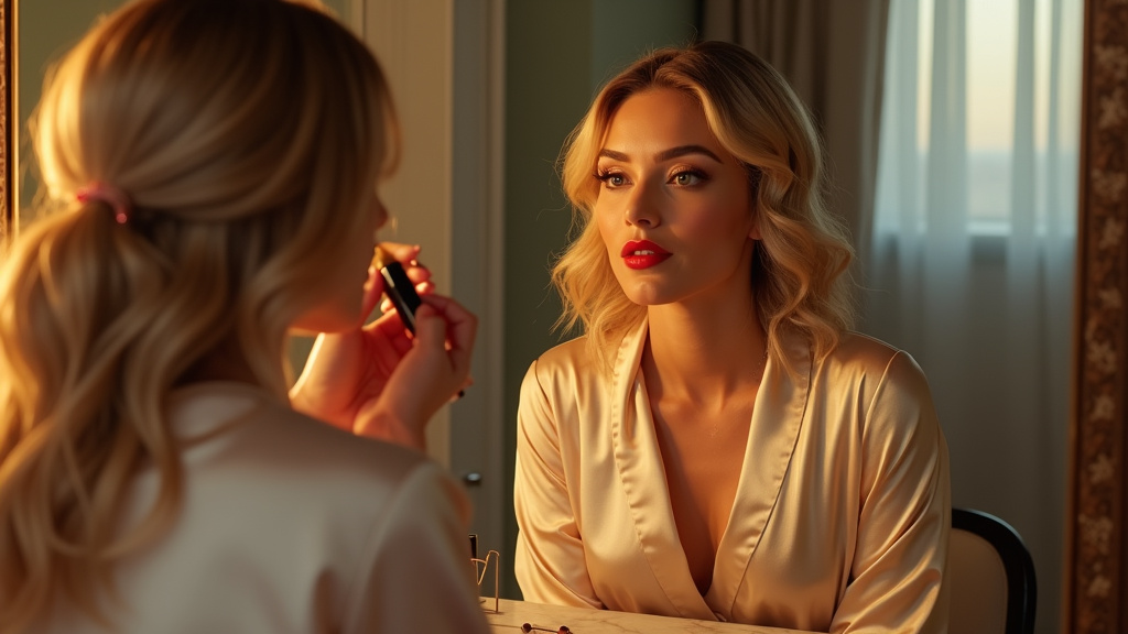 Application de rouge à lèvres pour un look glam