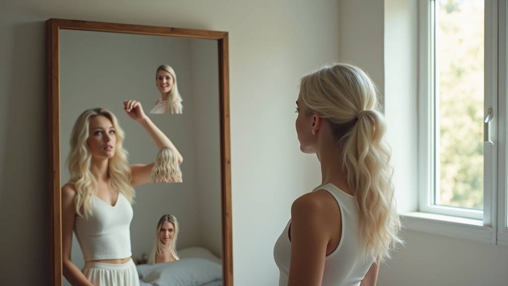 Exemple de simulation de coiffure avec différentes options de couleur