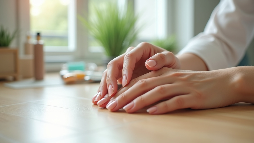 Salon d'onglerie moderne avec prothésiste travaillant sur les ongles d'une cliente
